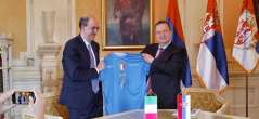 19 July 2021 National Assembly Speaker Ivica Dacic and Italian Ambassador to Serbia Carlo Lo Cascio